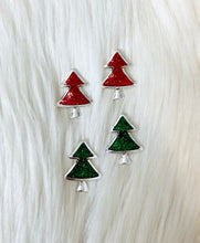 Glitter Christmas Tree Earrings {Green}