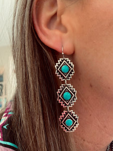 Aztec Drop Earrings