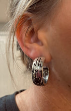 Chimayo Aztec Hoop Earrings {Black}