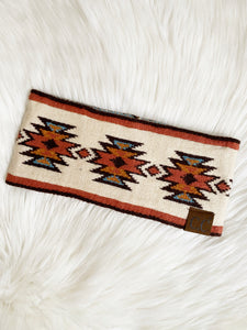 Gallup Aztec Knit Headband {Brown}