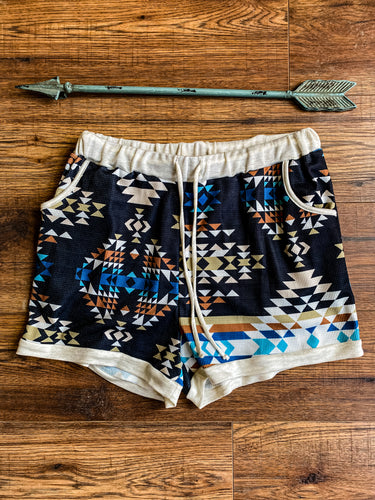 Monterey Aztec Shorts {Oatmeal}