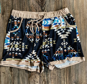Monterey Aztec Shorts {Tan}