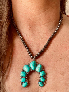 Royston Turquoise Squash Blossom Necklace
