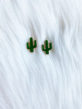 Dainty Green Cactus Earrings
