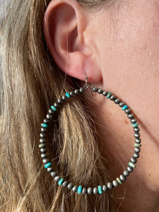 Sundance Navajo Pearl Hoop Earrings