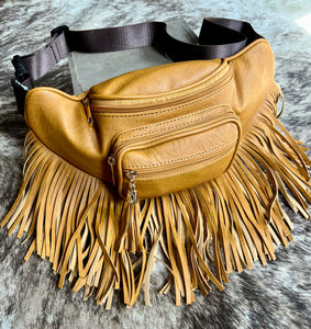 Shop Leather Fanny Pack in Mustard