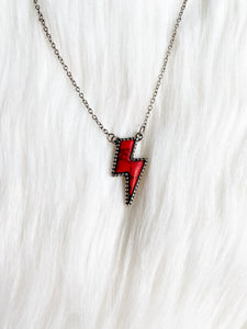 Red Lightning Bolt Necklace