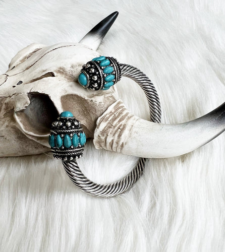 Calla Turquoise Cable Cuff Bracelet