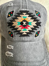 Grey Vintage Aztec Hat