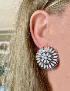 Crazy Cowgirl White Earrings