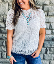 White Lace Sweetheart Top