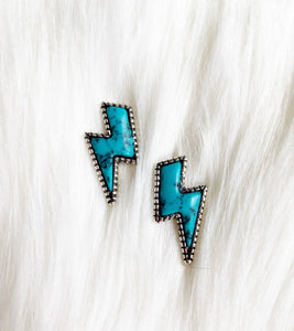 Turquoise Lightning Bolt Earrings