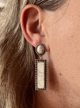 White Western Bar Earrings