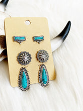 West Turquoise Earring Trio