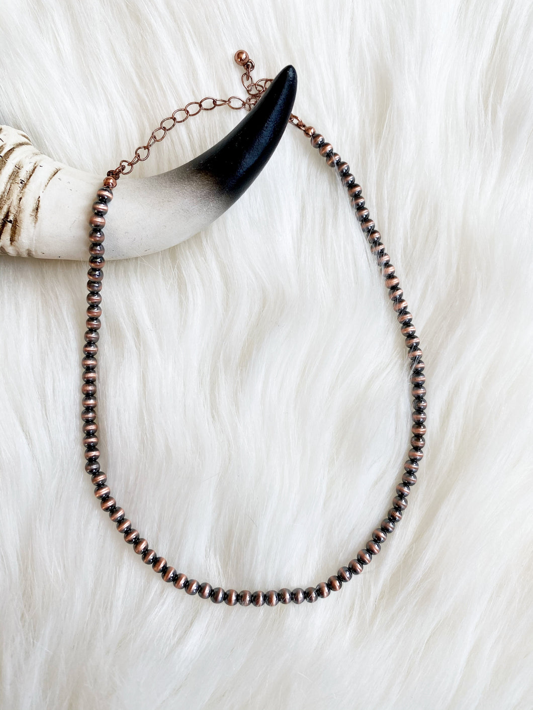 4mm Navajo Pearl Copper Necklace