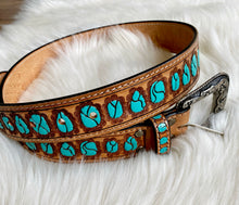 Turquoise Stones Leather Belt