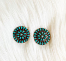 Old Town Turquoise/Copper Cluster Stud Earrings