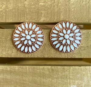 Crazy Cowgirl White Earrings