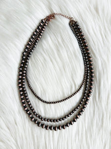 Navajo Pearl 3 Strand Necklace {Copper}