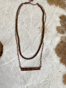 Navajo Pearl Bar Necklace {Copper}