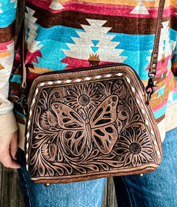 Butterfly Tooled Purse