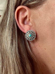 Concho Stud Turquoise Earrings