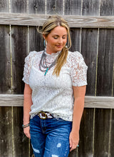 White Lace Sweetheart Top